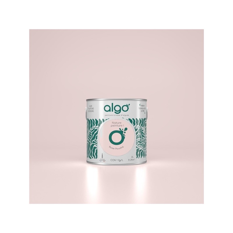 Algo Peint.intér.déco multi-supports rose poudré satin 5 L
