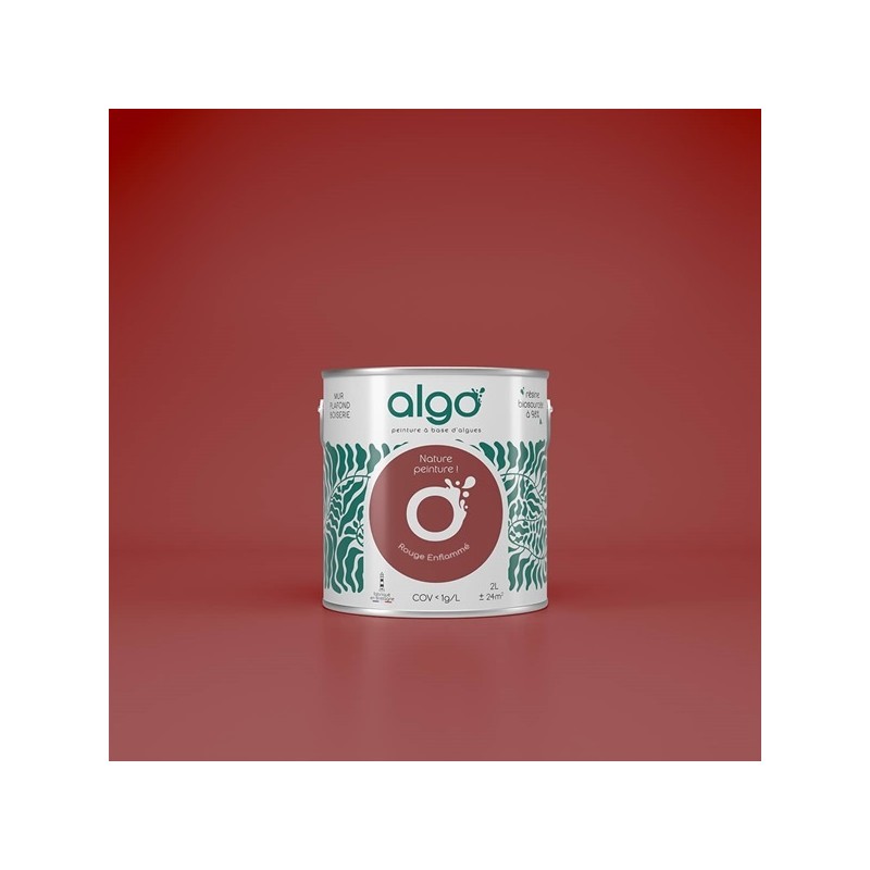 Algo Peint.intér.déco multi-supports rouge enflammé satin 5 L