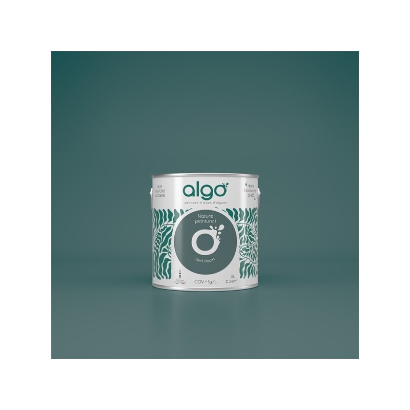 Algo Peint.intér.déco multi-supports vert paon satin 5 L