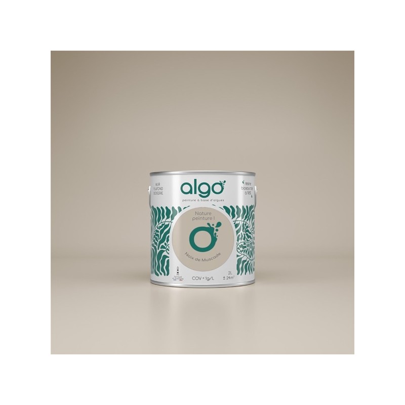 Algo Peint.intér.déco multi-supports beige noix de muscade velours 5 L