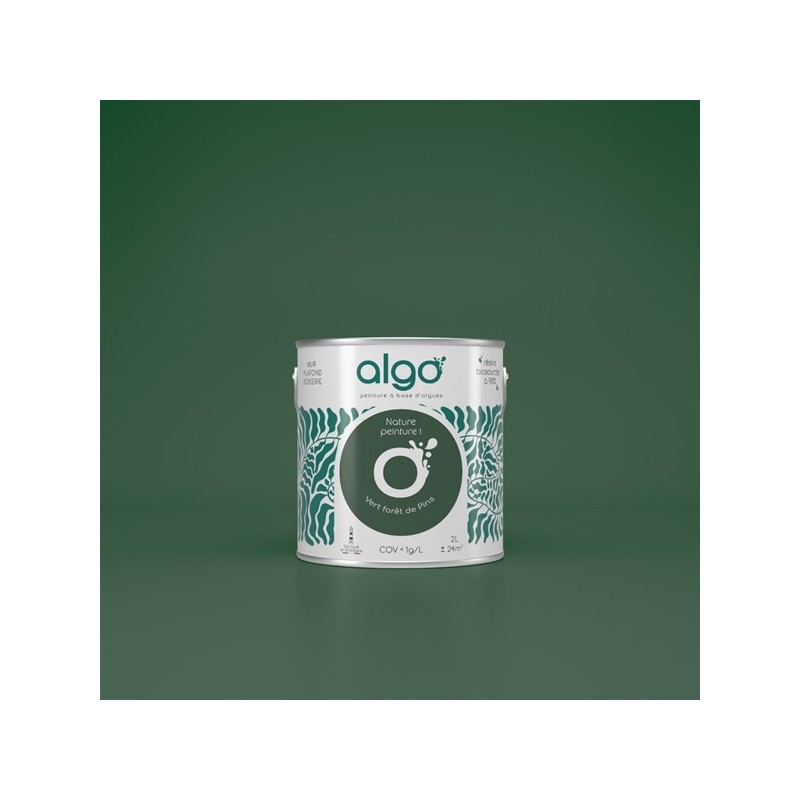 Algo Peint.intér.déco multi-supports vert forêt de pins satin 5 L