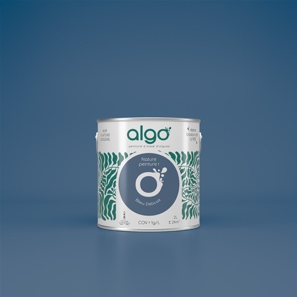 Algo Peint.intér.déco multi-supports bleu délicat velours 5 L