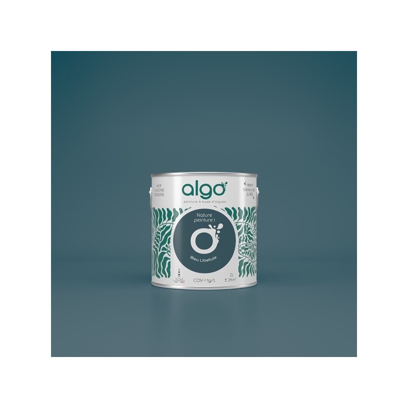 Algo Peint.intér.déco multi-supports bleu libellule velours 5 L