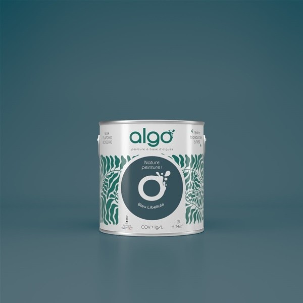 Algo Peint.intér.déco multi-supports bleu libellule velours 5 L