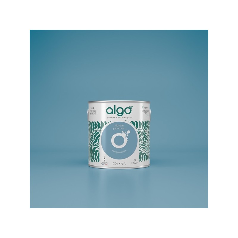 Algo Peint.intér.déco multi-supports bleu porquerolles velours 5 L