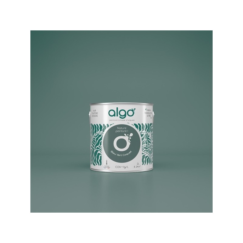 Algo Peint.intér.déco multi-supports bleu vert coquet velours 5 L