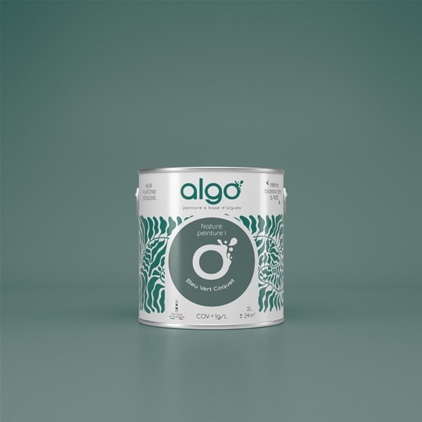 Algo Peint.intér.déco multi-supports bleu vert coquet velours 5 L