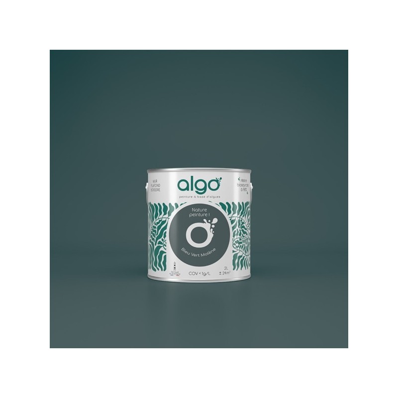 Algo Peint.intér.déco multi-supports bleu vert molène velours 5 L