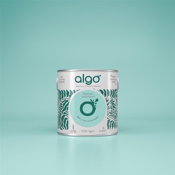 Algo Peint.intér.déco multi-supports bleu-vert espiègle velours 5 L