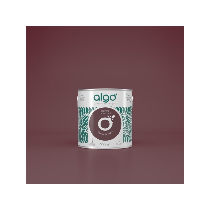Algo Peint.intér.déco multi-supports rouge cerise griotte velours 5 L