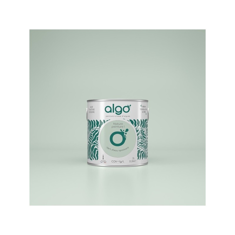 Algo Peint.intér.déco multi-supports vert d'eau apaisant velours 5 L
