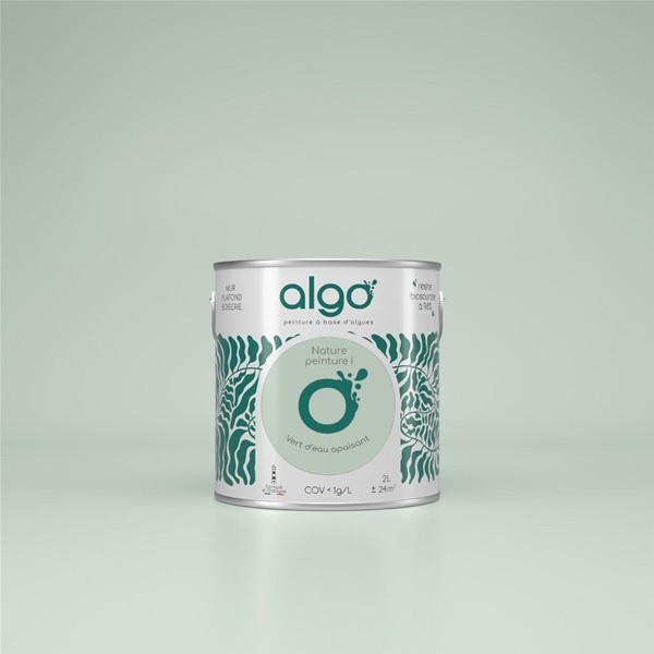 Algo Peint.intér.déco multi-supports vert d'eau apaisant velours 5 L