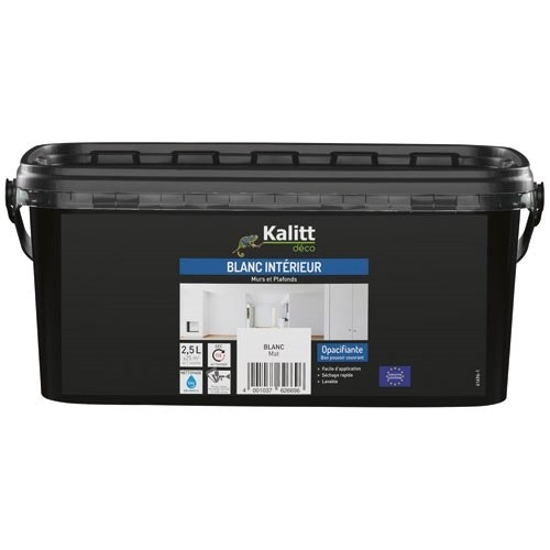 KALITT DECO Peinture murs et plafonds bicouche mat 2.5 L blanc
