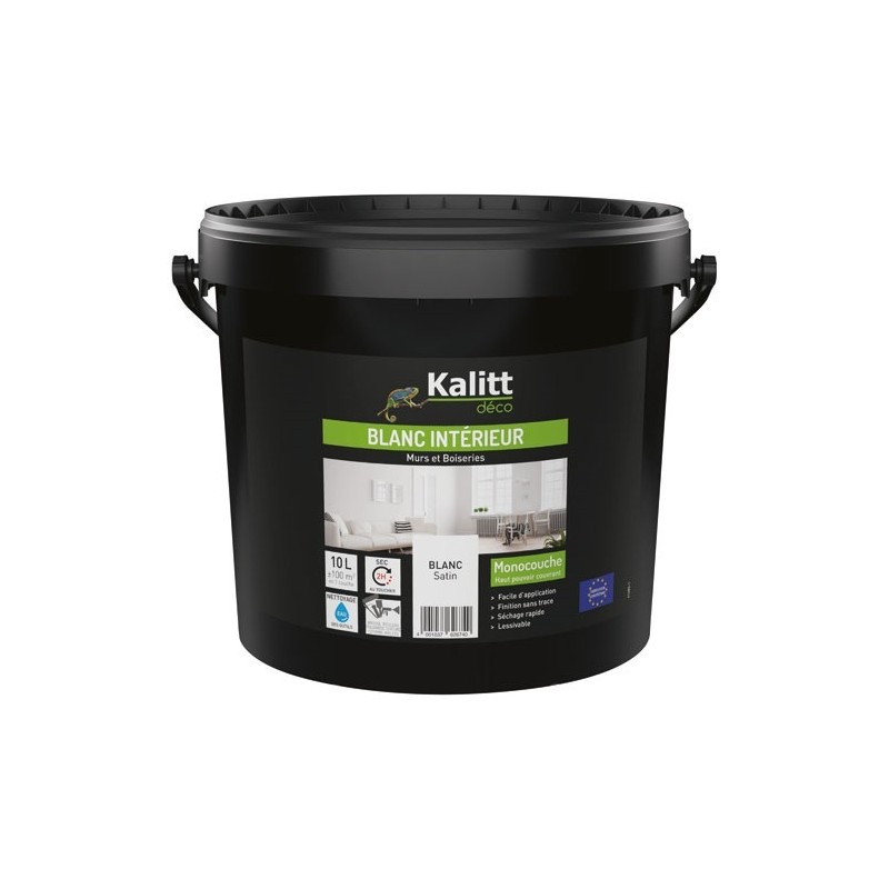 KALITT DECO Peinture murs et plafonds monocouche satin 10 L blanc