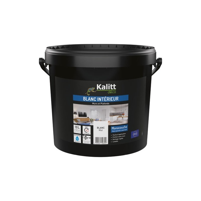 KALITT DECO Peinture murs et plafonds monocouche mat 10 L blanc