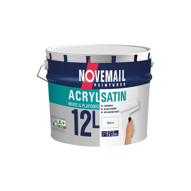 Novemail Peinture murs et plafonds bicouche blanc satin 12 L
