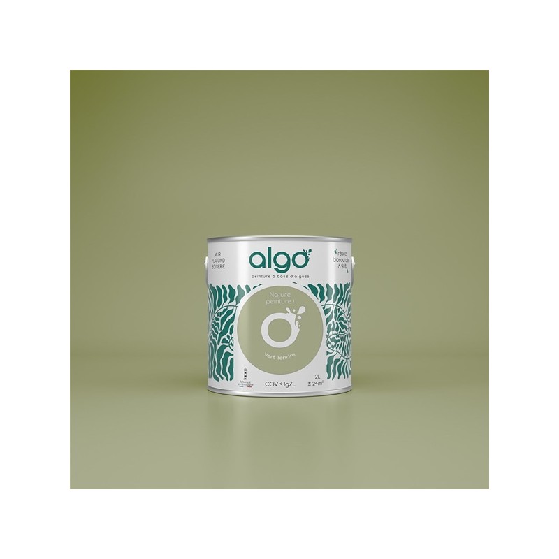Algo Peint.intér.déco multi-supports vert tendre velours 5 L