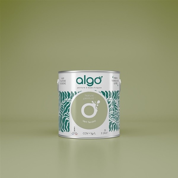 Algo Peint.intér.déco multi-supports vert tendre velours 5 L