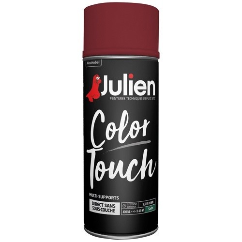 Julien Bombe peinture 400 ml Color Touch Satin - Rouge Basque