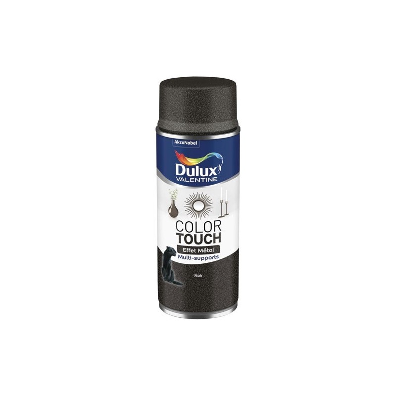 Dulux Valentine Bombe peinture 400 ml Color Touch Effet Métal - Noir