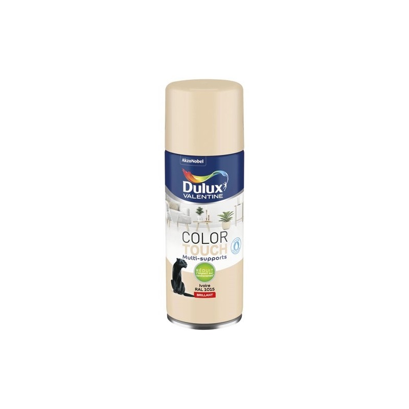 Dulux Valentine Bombe peinture 400 ml Color Touch Brillant - Ivoire