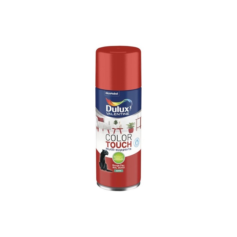 Dulux Valentine Bombe peinture 400 ml Color Touch Satin - Rouge Feu