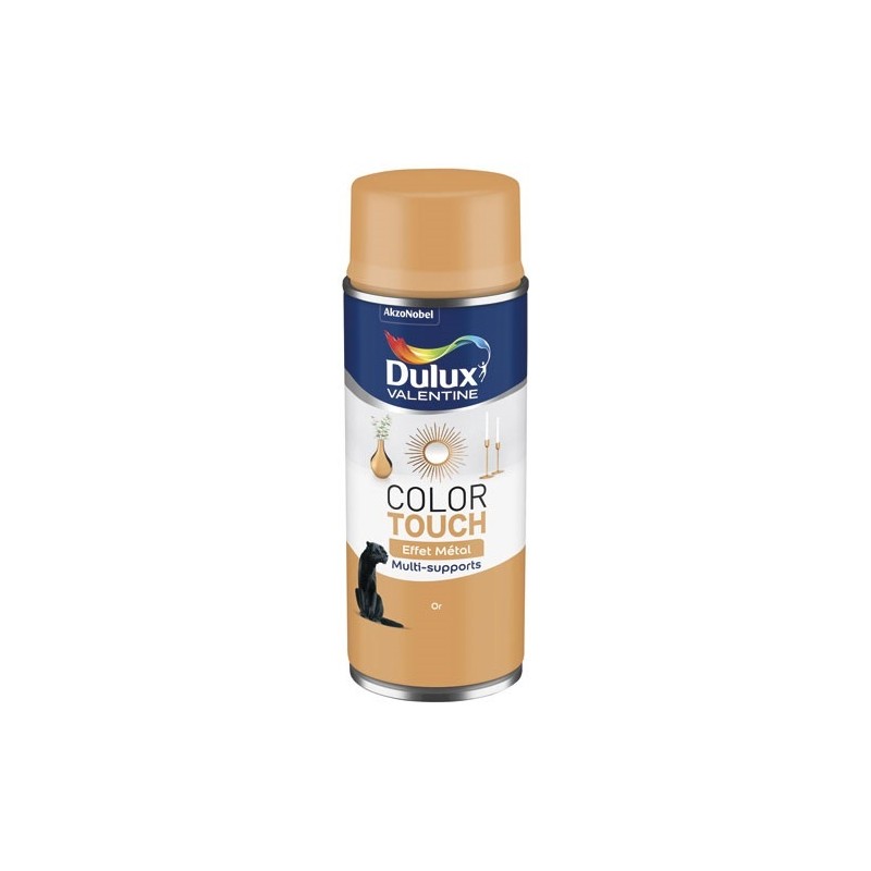 Dulux Valentine Bombe peinture 400 ml Color Touch Effet Métal - Or
