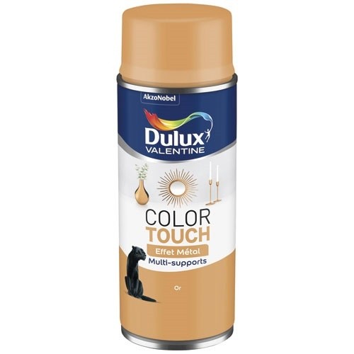 Dulux Valentine Bombe peinture 400 ml Color Touch Effet Métal - Or