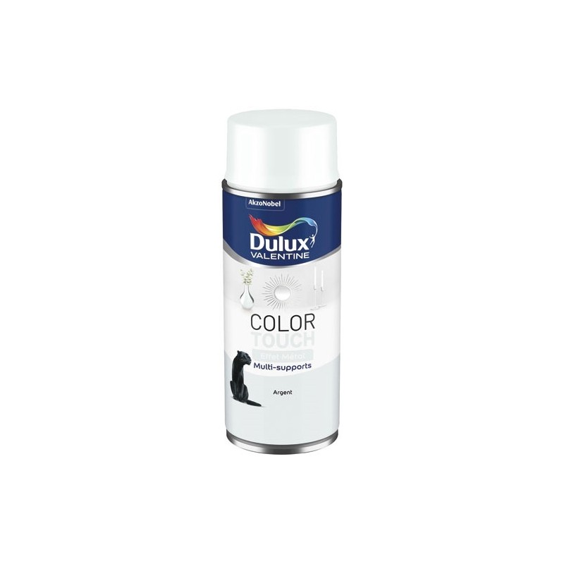 Dulux Valentine Bombe peinture 400 ml Color Touch Effet Métal - Argent