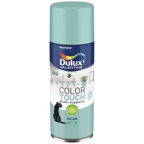 Dulux Valentine Bombe peinture 400 ml Color Touch Satin - Vert Jade