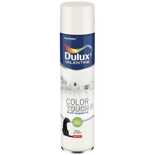 Dulux Valentine Bombe peinture 600 ml Color Touch Brillant - Blanc