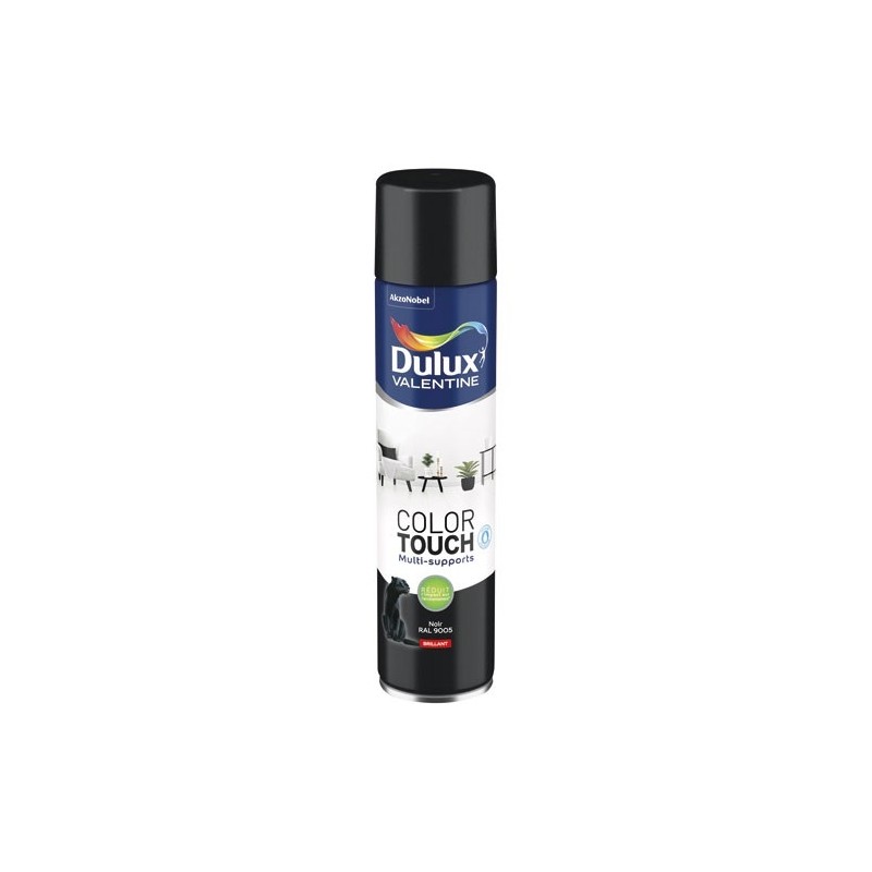 Dulux Valentine Bombe peinture 600 ml Color Touch Brillant - Noir