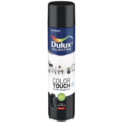 Dulux Valentine Bombe peinture 600 ml Color Touch Brillant - Noir
