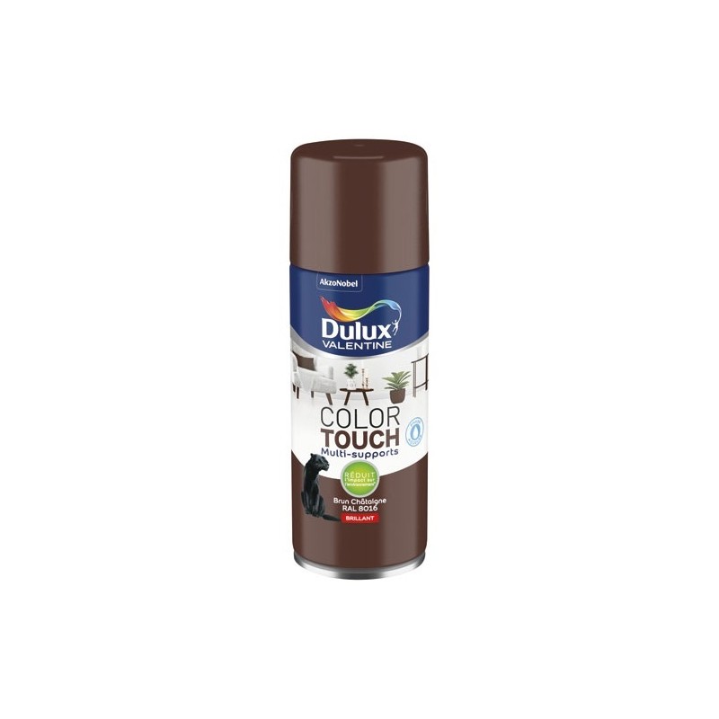 Dulux Valentine Bombe peinture 400 ml Color Touch Brillant - Brun Chataîgne