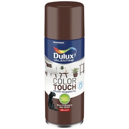 Dulux Valentine Bombe peinture 400 ml Color Touch Brillant - Brun Chataîgne