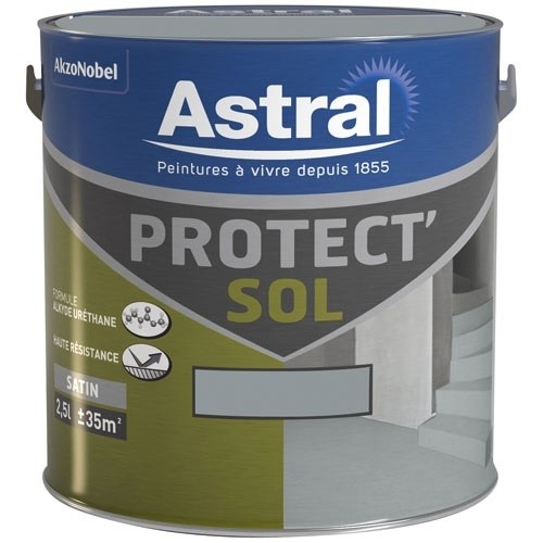 Astral Peinture sol 2,5 L Satin Protect'Sol - Gris Ciment