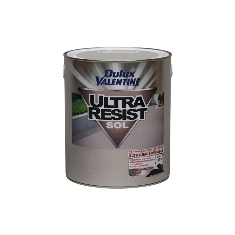 Dulux Valentine Peinture sol 2,5 L Satin 2.5 L Ultra Resist - Blanc