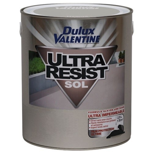 Dulux Valentine Peinture sol 2,5 L Satin 2.5 L Ultra Resist - Blanc