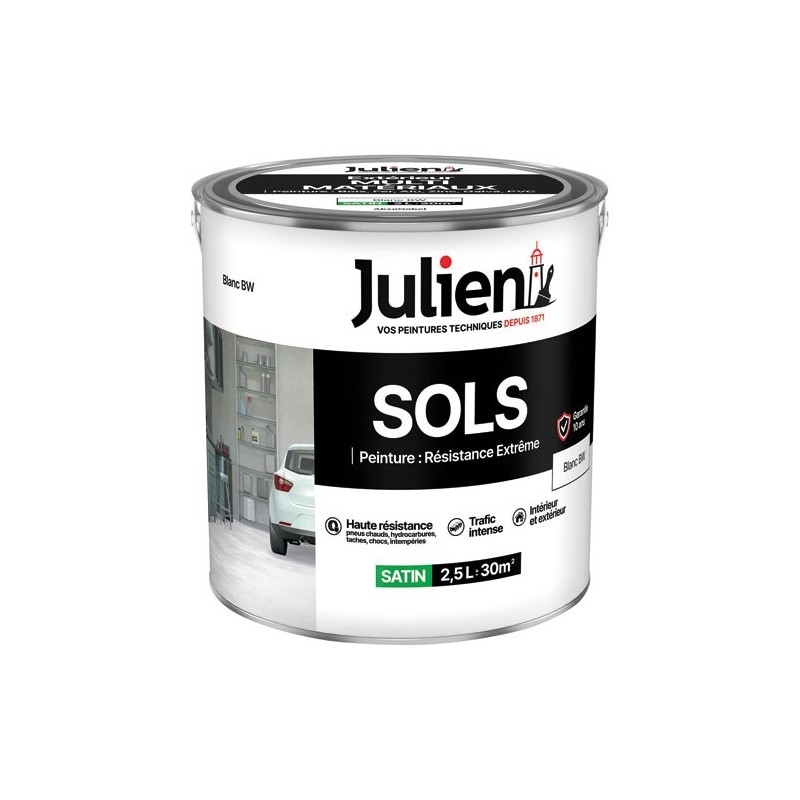 Julien Peinture sol 2,5 L Satin - Base Blanche