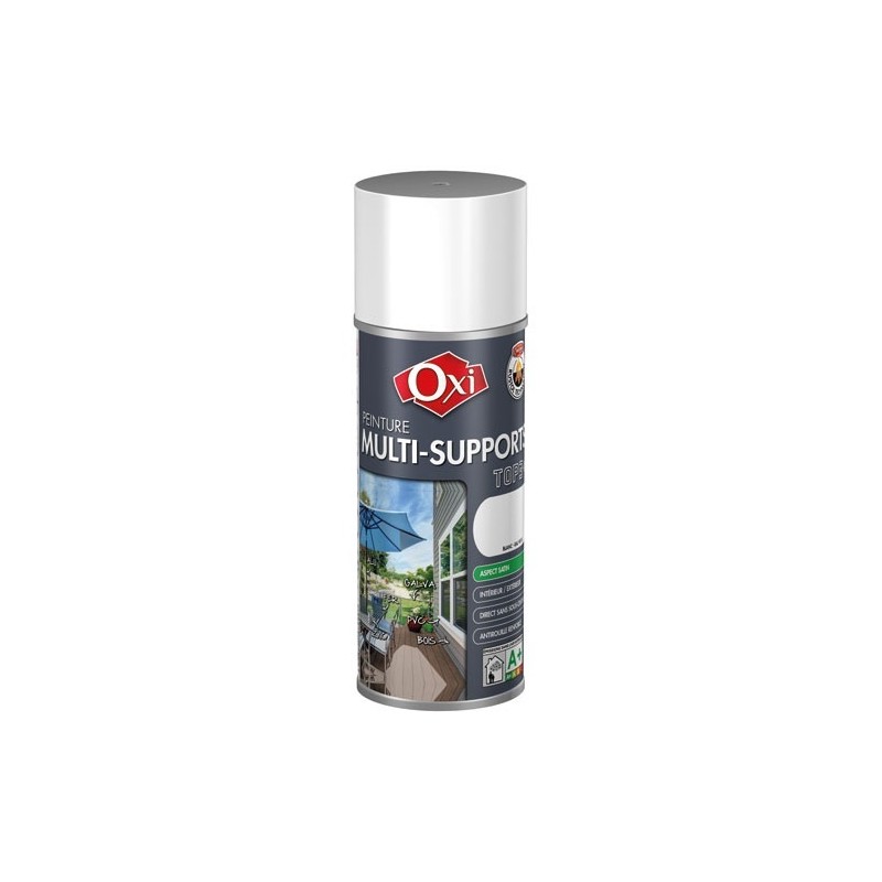 OXI Bombe peinture Satin Multi-supports 400 ml Top 3+ - Jaune Sécurité
