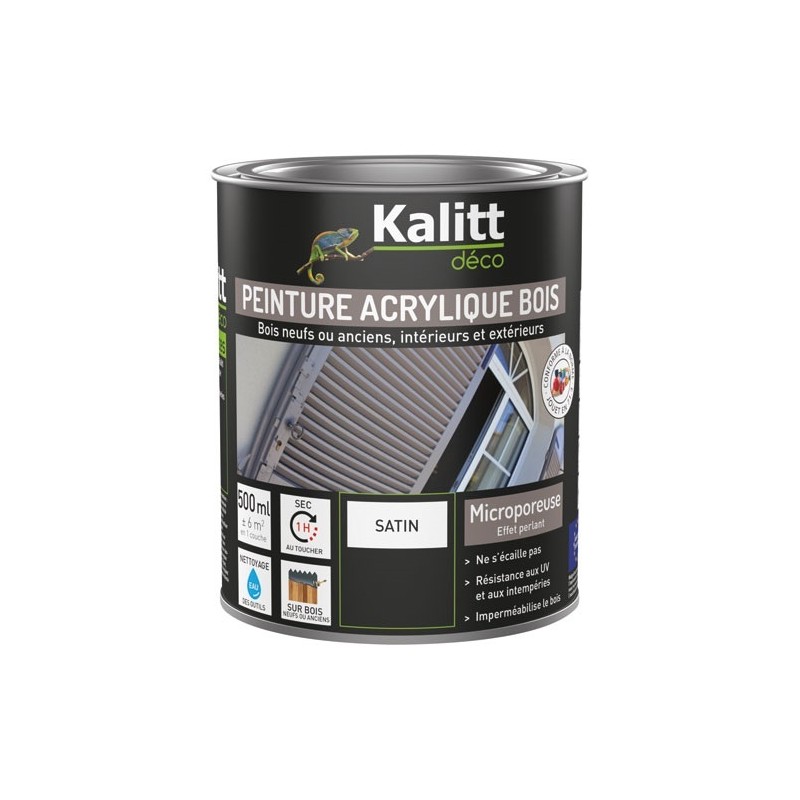 KALITT DECO Peinture microporeuse 500 ml Extérieur Bois Satin - Rouge Cerise