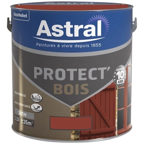 Astral Peinture glycéro Bois 500 ml Satin Protect' Bois - Ton Bois