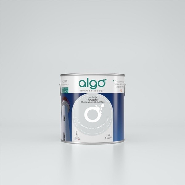 Algo Peinture façade extérieure 2 L - Gris Moyen du phare de Kermorvan