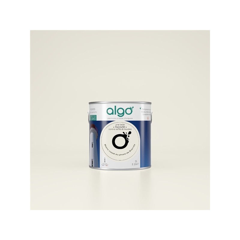Algo Peinture façade extérieure 2 L - Blanc Cassé du phare de Biarritz