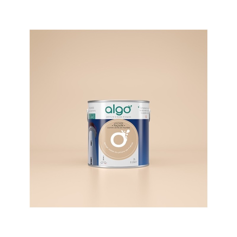 Algo Peinture façade extérieure 2 L - Beige Sable du phare de Fréhel