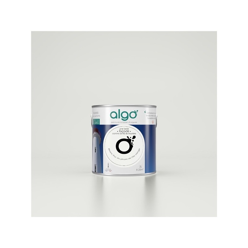 Algo Peinture façade extérieure 2 L - Blanc Pur du phare de l'île Vierge