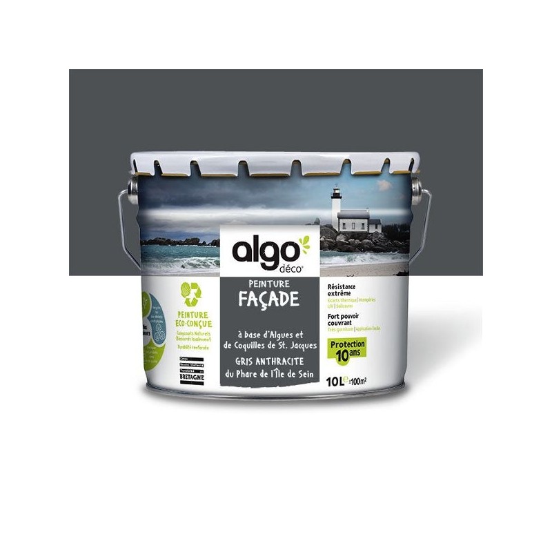 Algo Peinture façade extérieure 10 L - Gris Anthracite du phare de l'île de Sein
