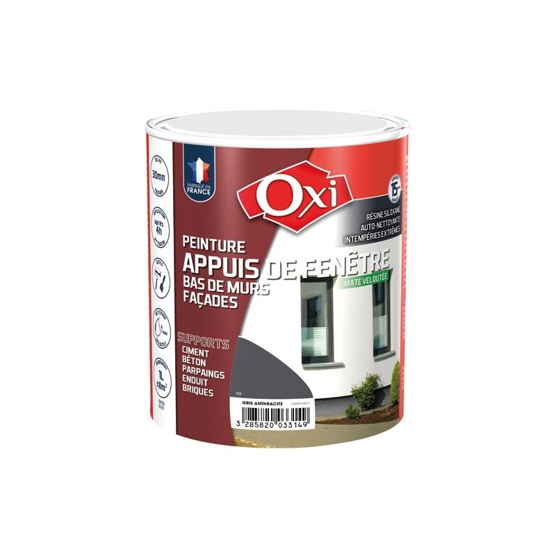 OXI Peinture appuis de fenêtre 1 L - Gris Anthracite RAL7016