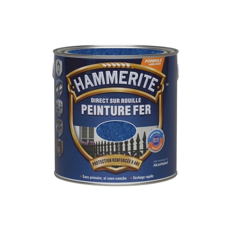 HAMMERITE Peinture fer 2,5 L Martelé - Noir
