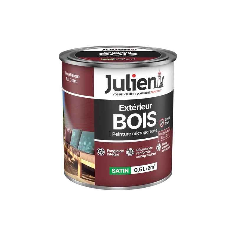 Julien Peinture fer antirouille 0,5 L Brillant - Rouge Basque